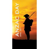 ANZAC Day Flag  - Sunset with Armed Solider (55)