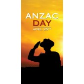 ANZAC Day Flag  - Sunset with Soldier Salute (56)