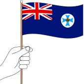 QLD State Hand Flag Handwaver