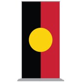 Aboriginal Flag Pull Up Banner with SIlver Base (2000mm x 1000mm)