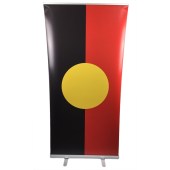 Aboriginal Flag Pull Up Banner with SIlver Base (2000mm x 1000mm)