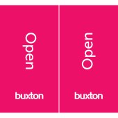 Buxton double sided pink flag 600mm x 1100mm