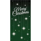 Merry Christmas Flag Green with Stars 900mm x 1800mm (Various Finishes)