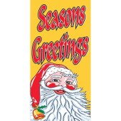 Seasons Greetings Santa Flag Yellow Vertical 900mm x 1800mm (Knitted)