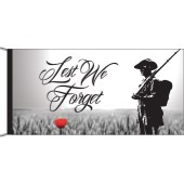 Lest We Forget Soldier and Poppy Header and Loops Flagpole Flag