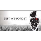 Lest We Forget Female Soldier Horizontal Flag 1800 x 900mm