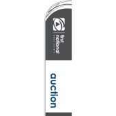 First National Auction Feather Flag Grey