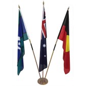 Australian, Aboriginal, TSI Foyer Display with wooden base - light stain