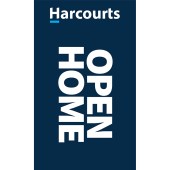 Harcourts Open Home Signboard Flag Blue