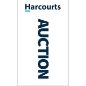 Harcourts White Auction Signboard Flag 2020