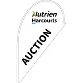 Nutrien Harcourts Auction White (2020) Small Tear Drop Flag