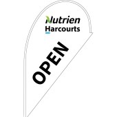 Nutrien Harcourts Open White (2020) Small Tear Drop Flag
