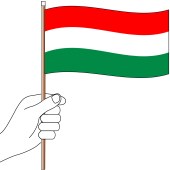 Hungary Hand Flag Handwaver