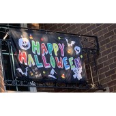 Black Halloween Eyelet Flag Balcony Display