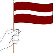 Latvia Hand Flag Handwaver