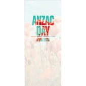 ANZAC Day Flag - Transparent White Over Poppies and Sky