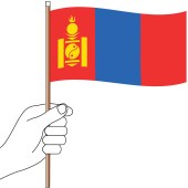 Mongolia Hand Flag Handwaver