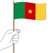 Cameroon Hand Flag Handwaver