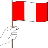 Peru hand flag handwaver
