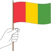 Guinea Handwaver Flag 300mm x 150mm (Knitted)