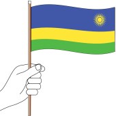 Rwanda Handwaver Flag 300mm x 150mm (Knitted)