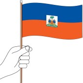 Haiti Handwaver Flag 300 x 150mm (Knitted)