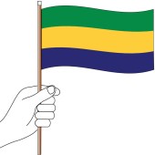Gabon Handwaver Flag 300mm x 150mm (Knitted)