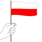 Poland Hand Flag Handwaver