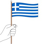 Greece Hand Flag Handwaver