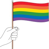 Rainbow Hand Handwaver Flag