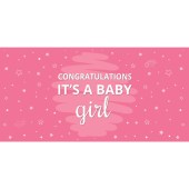 Congratulations It's a Baby Girl Pink Flag 1800mm x 900mm (Knitted) 