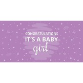 Congratulations It's a Baby Girl Purple Flag 1800mm x 900mm (Knitted) 