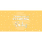 Congratulations on Your New Baby Yellow Flag  Flag 1800mm x 900mm (Knitted) 