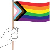 Progress Pride Flag Handwaver Paper