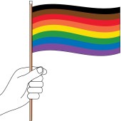 Rainbow Hand Handwaver Flag
