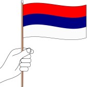 Serbia Hand Flag Handwaver