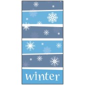 Winter Snowflakes Blue Stripes Flag 900mm x 1800mm (Knitted)
