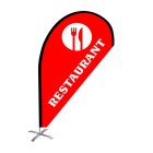 Restaurant Small Red Teardrop Flag Kit