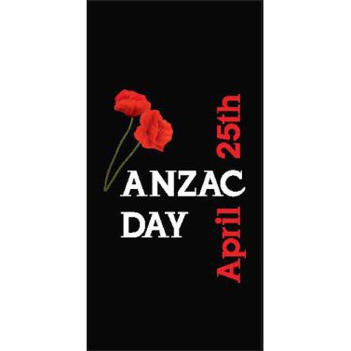 ANZAC Day Flag - Black with Red Poppies (31)
