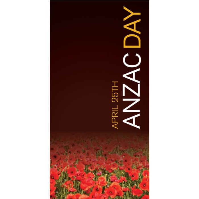 Anzac Day Flag - Poppies on Dark Background (35)