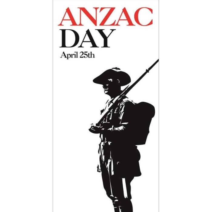 Anzac Day Flag - Soldier on White Background (36)
