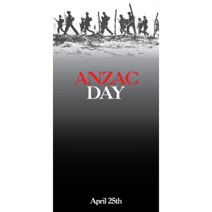 ANZAC Day Flag - Soldiers on Grey Field (50)