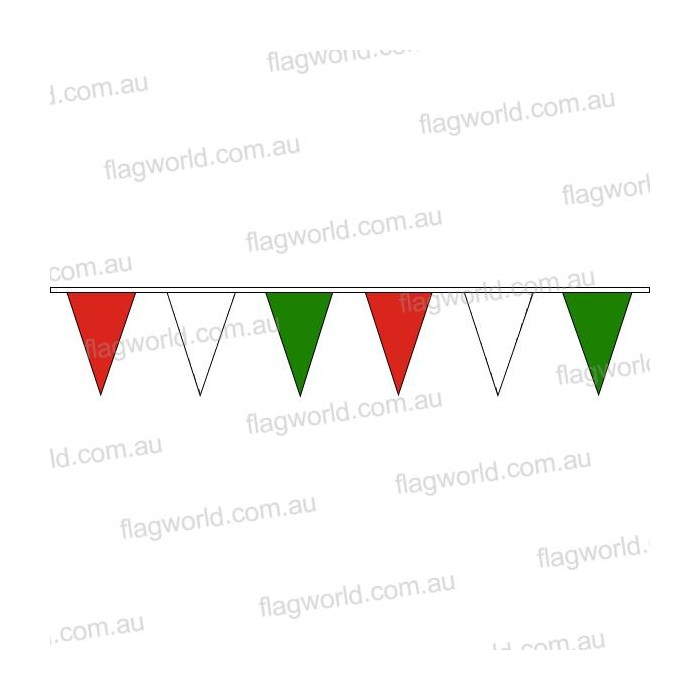 Pennant Bunting Red, White, Green
