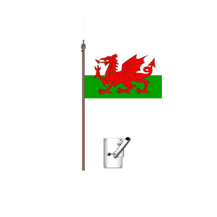 Wales Flag Bracket and Pole Kit