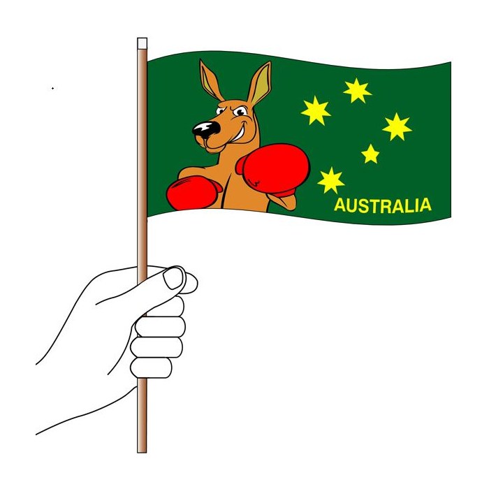Fighting Kangaroo Hand Flag Handwaver