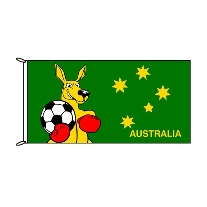 Fighting Kangaroo with Football Flag
