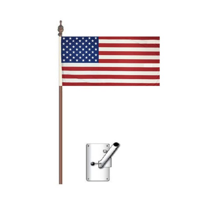 American Flag Bracket and Pole Kit 900mm x 450mm (Knitted)