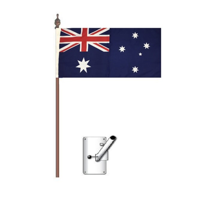 Australia Flag Bracket and Pole Kit 900mm x 450mm (Knitted)