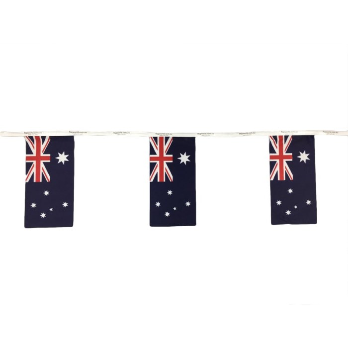10m Aussie Flag Bunting Banner 30 flags per String Polyester Australia 