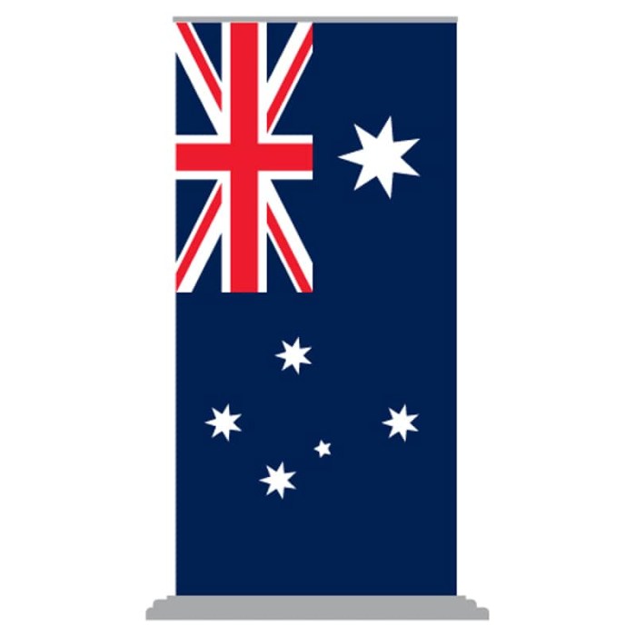 Australian National Flag 1000mm x 2000m (Pull Up Banner) with a Deluxe Base